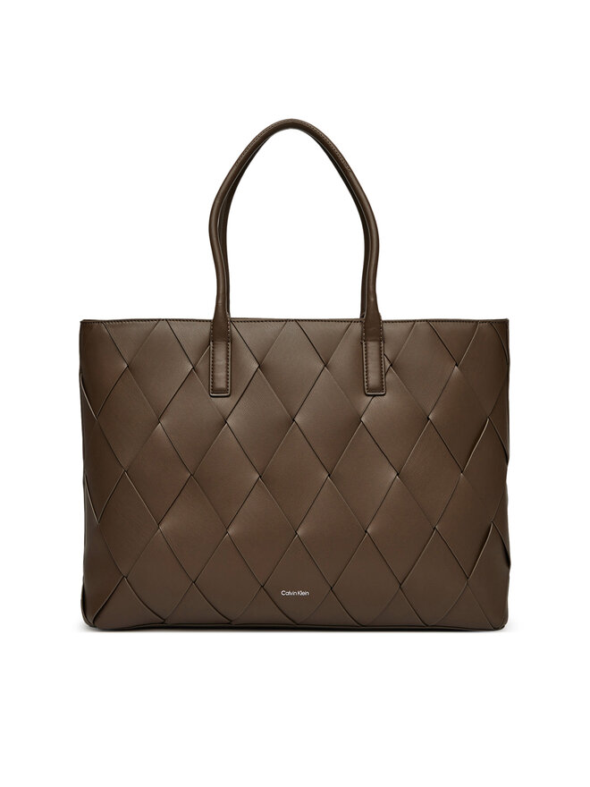 Calvin Klein Ročna torba Calvin Klein Ck Woven Medium Shopper K60K612994 Rjava