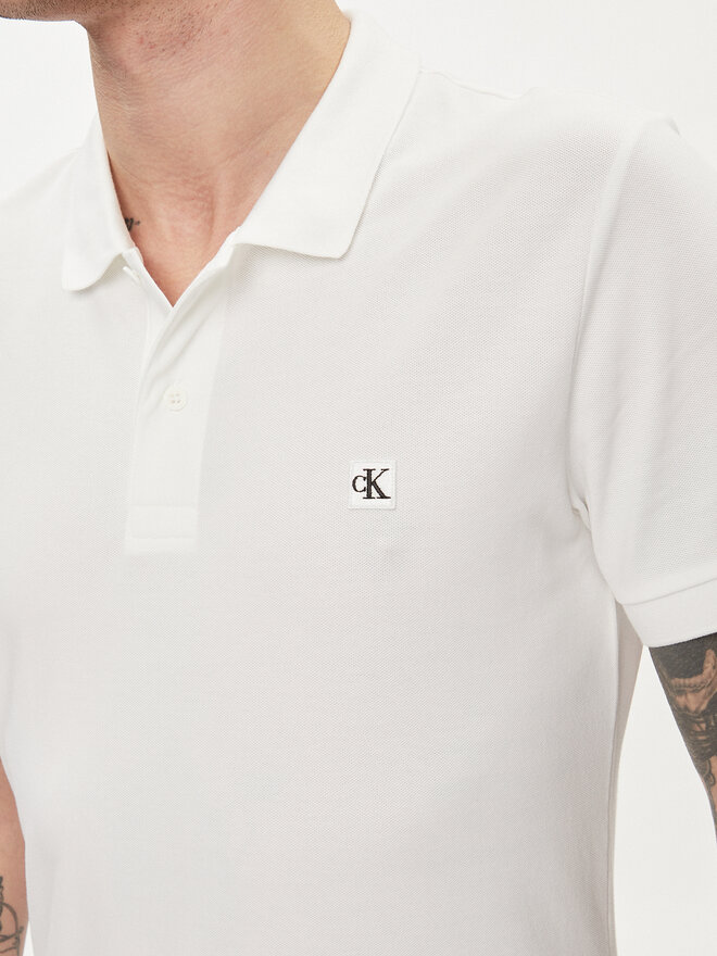 Calvin Klein Jeans Calvin Klein Jeans Poloshirt Embro Badge J30J325269 Weiß Slim Fit