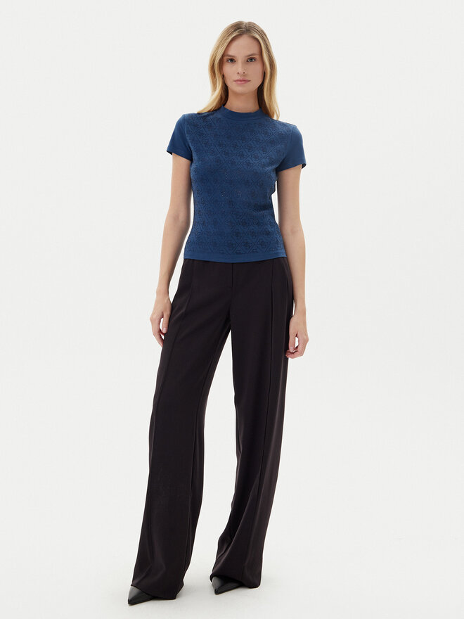 Guess Guess Marškinėliai W4BI26 J1314 Tamsiai mėlyna Slim Fit