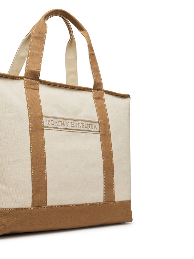 Tommy Hilfiger Bolso Tommy Hilfiger Th Summer Canvas Tote AW0AW17421 Beis