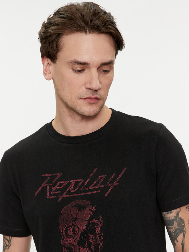 REPLAY Replay Marškinėliai M6761.000.23608P Juoda Regular Fit