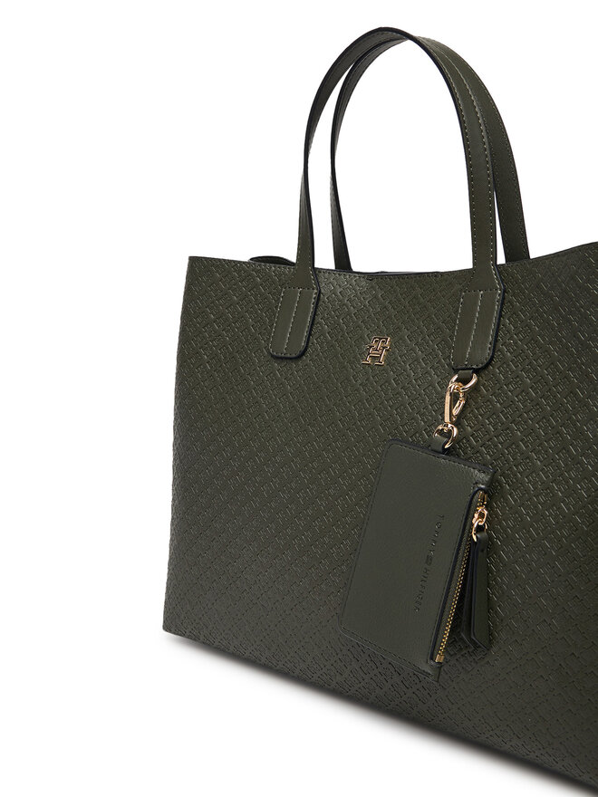 Tommy Hilfiger Handtasche Tommy Hilfiger Th Icon Satchel Mono AW0AW18923 Khakifarben