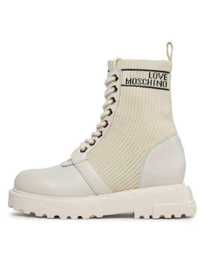 LOVE MOSCHINO Škornji LOVE MOSCHINO JA24324G0HIY612A Bela