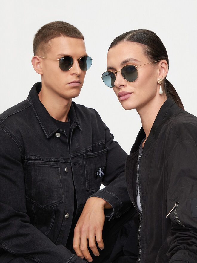Ray-Ban Сонцезахисні окуляри Ray-Ban Round Metal 0RB3447 001/3M Золотий