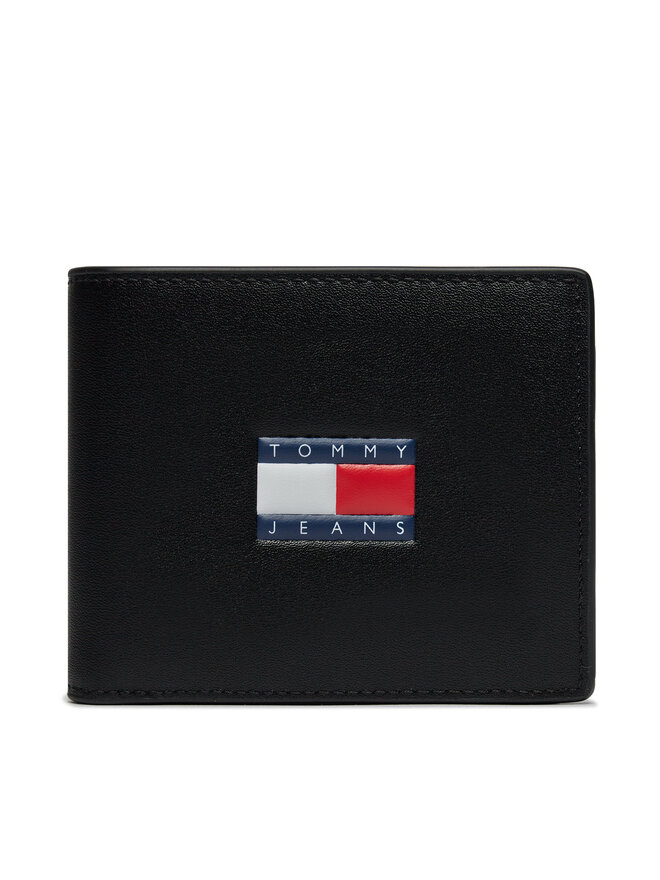 Tommy Jeans Duży Portfel Męski Tommy Jeans Tjm Heritage Leather Cc & Coin AM0AM12086 Czarny
