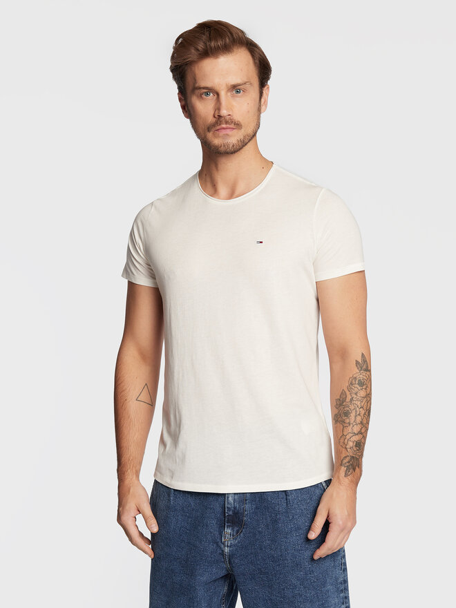 Tommy Jeans Tommy Jeans Marškinėliai Jaspe DM0DM09586 Balta Slim Fit