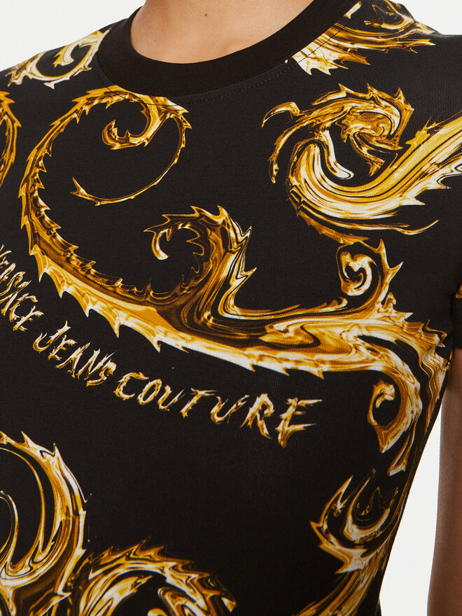 Versace Jeans Couture Versace Jeans Couture Camiseta 77HAH608 JS409 Negro Slim Fit