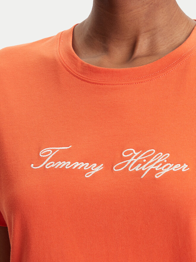 Tommy Hilfiger Tommy Hilfiger Camiseta Script WW0WW45746 Naranja Regular Fit