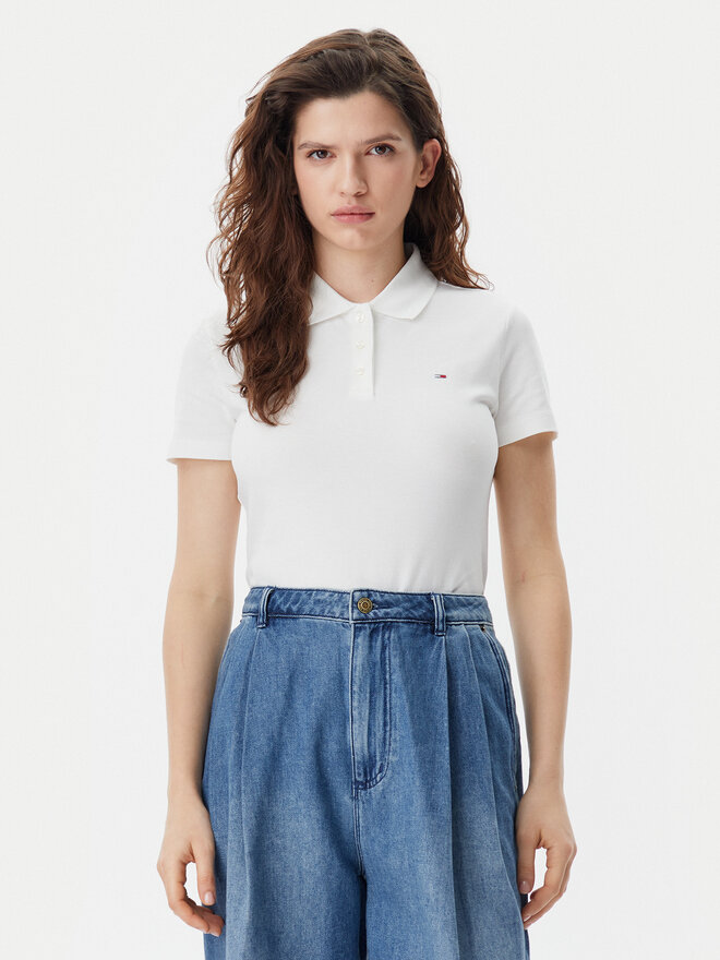 Tommy Jeans Tommy Jeans Pólóing Essential DW0DW20160 Fehér Slim Fit