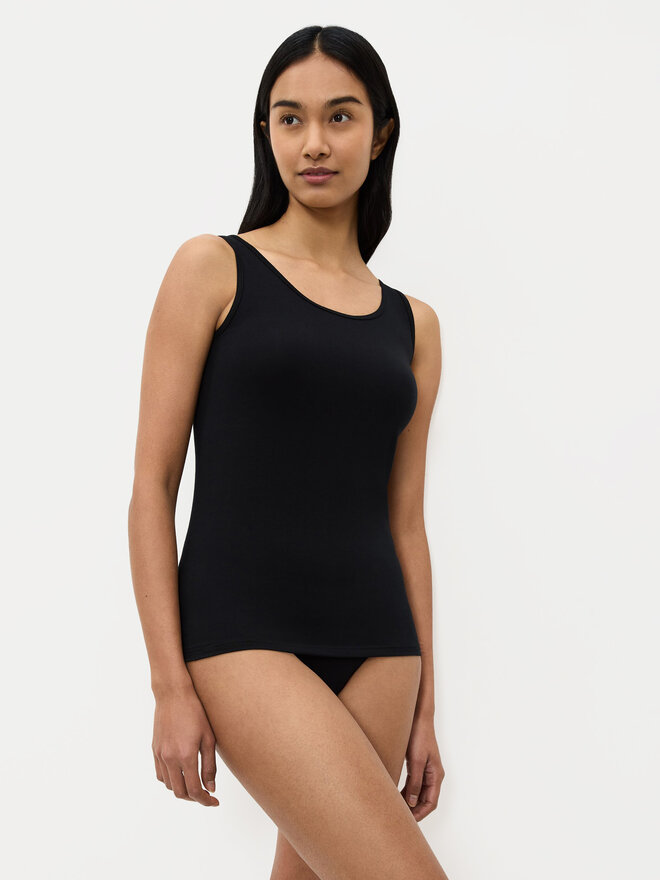 Triumph Triumph Τοπ Sense Of Cotton 10224974 Μαύρο Slim Fit
