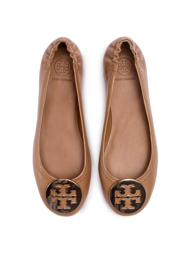 Tory Burch Bailarinas Tory Burch Minnie Travel Ballet With Metal Logo 50393 Marrón