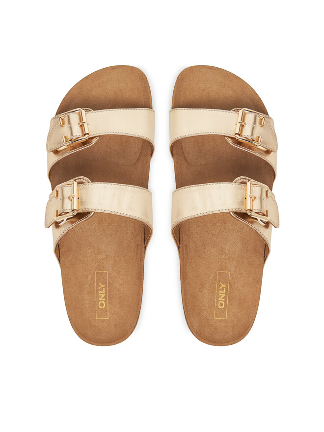 ONLY Shoes Nazouváky ONLY Shoes Onlmaxi-13 Pu Strap Buckle 15331392 Zlatá