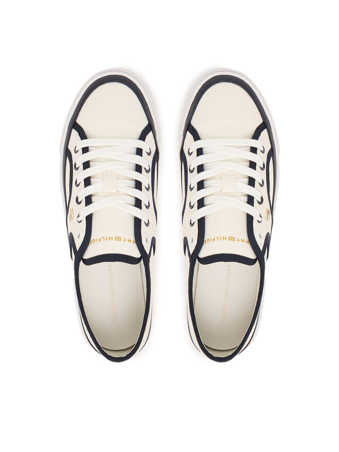 Tommy Hilfiger Sneakers aus Stoff Tommy Hilfiger Platform Vulc Piping FW0FW09394 Weiß