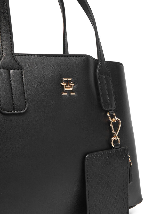 Tommy Hilfiger Handtasche Tommy Hilfiger Th Distinct Mini Tote AW0AW17192 Schwarz