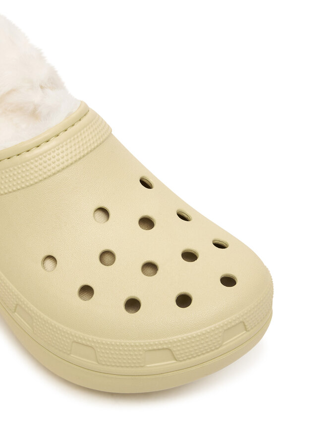 Crocs Pantoletten Crocs Classic Platform Fuzz Lined Clog 212854 Beige