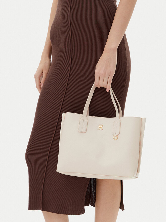 Tommy Hilfiger Τσάντα Tommy Hilfiger Th Distinct Mini Tote AW0AW17192 Μπεζ