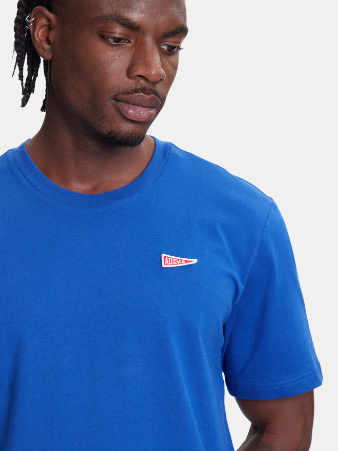 adidas adidas Marškinėliai Pennant Trim Graphic JL9227 Mėlyna Regular Fit