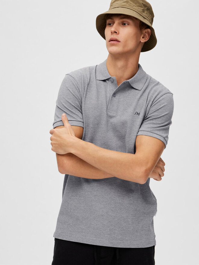 Selected Homme Selected Homme Poloshirt 16087839 Grau Regular Fit