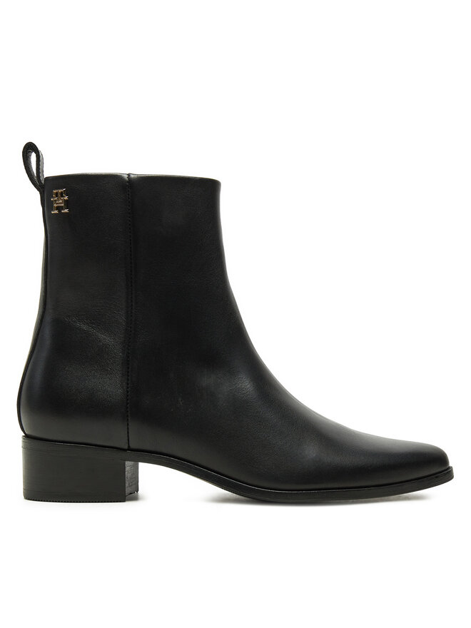 Tommy Hilfiger Stivaletti Tommy Hilfiger Low Cowboy Flat Leather FW0FW08103 Nero
