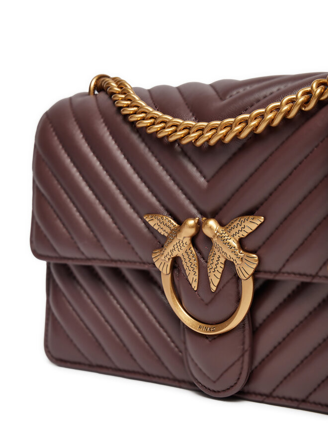 PINKO Handtasche PINKO Love One Classic Dc AI 24-25 PLTT 100941 A0GK Dunkelrot