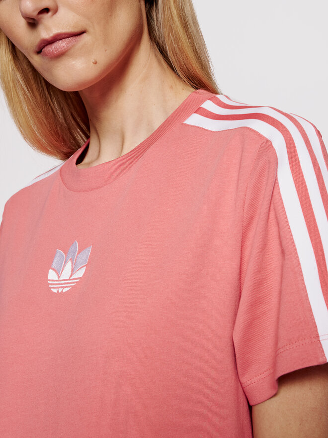 adidas adidas Marškinėliai adicolor 3D Trefoil GN6702 Rožinė Loose Fit