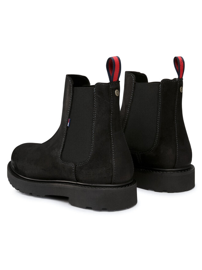 Tommy Jeans Klassische Stiefeletten Tommy Jeans Suede Chelsea Boot EM0EM00544 Schwarz