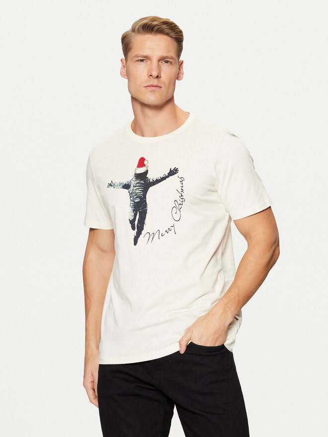Blend Blend Camiseta 20717591 Écru Regular Fit