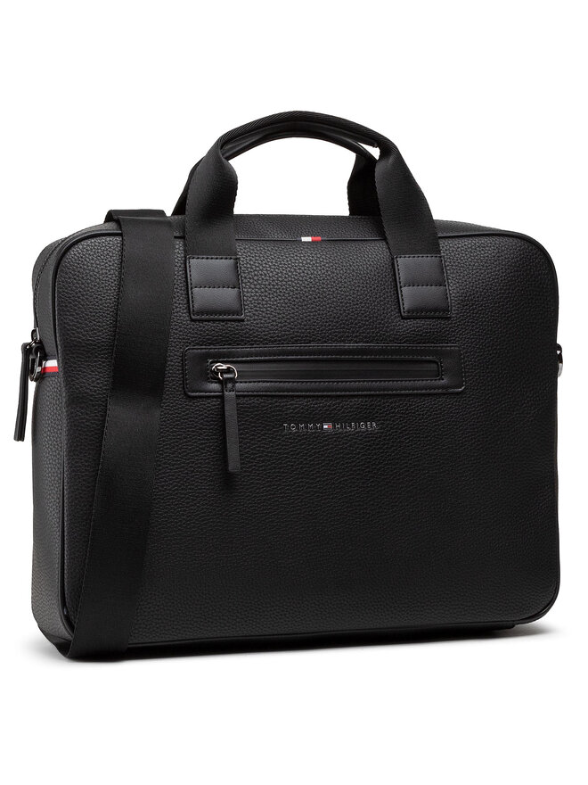 Tommy Hilfiger Laptoptasche Tommy Hilfiger Essential Pu Computer Bag AM0AM07240 Schwarz