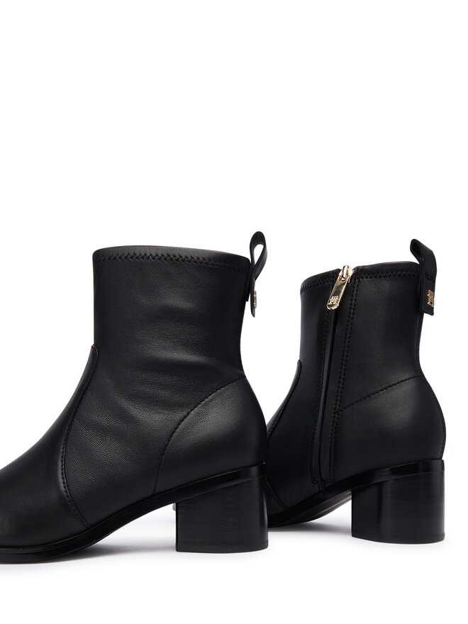 Tommy Hilfiger Μποτάκια Tommy Hilfiger Th Stretch Leather Bootie FW0FW08860 Μαύρο