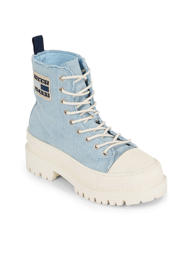 Tommy Jeans Кецове Tommy Jeans Foxing Denim Boot EN0EN02348 Син