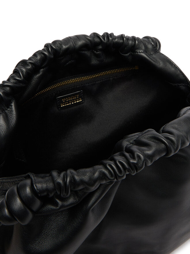 Tommy Hilfiger Handtasche Tommy Hilfiger Th Soft Leather Hobo AW0AW18376 Schwarz