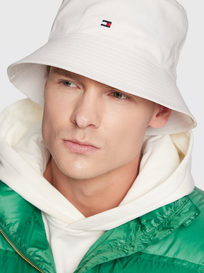 Tommy Hilfiger Bucket Tommy Hilfiger Essential Flag Bucket AW0AW14543 Biały