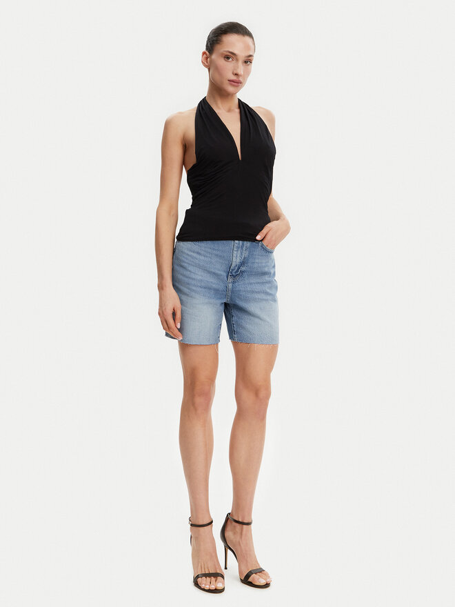 Guess Guess Τοπ W5GP16 KACM2 Μαύρο Slim Fit