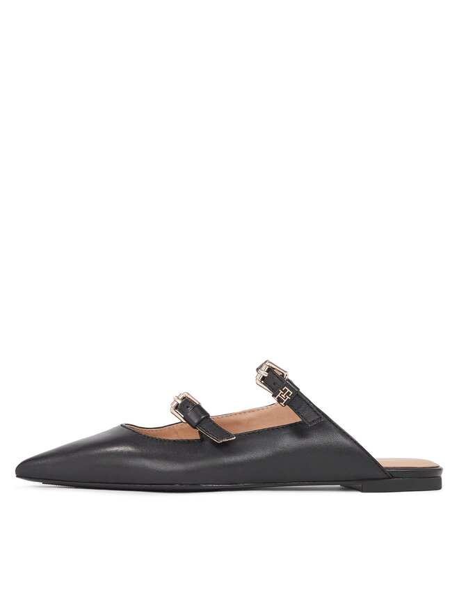 Tommy Hilfiger Чехли Tommy Hilfiger Th Pointy Leather Mule FW0FW07722 Черен