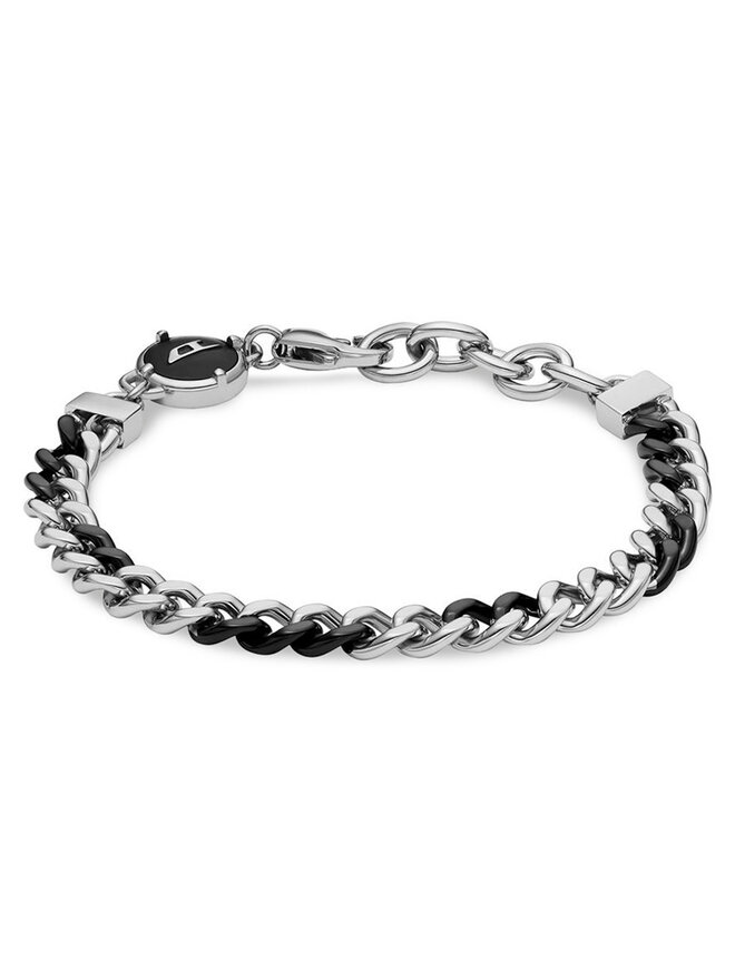 Diesel Bransoletka Diesel D Logo Chain DX1498931 Srebrny