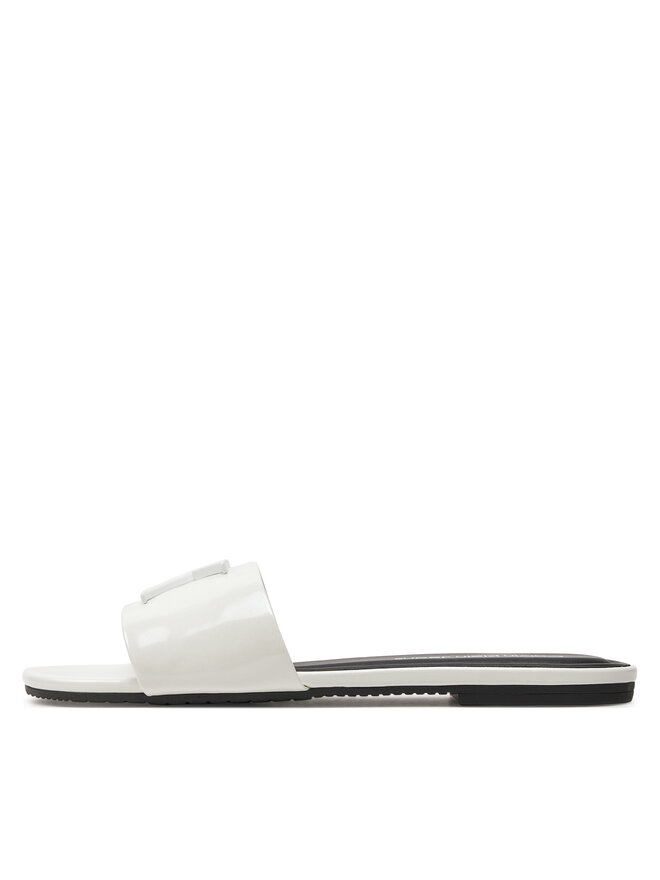 Calvin Klein Jeans Papucs Calvin Klein Jeans Flat Sandal Slide Mg Met YW0YW01348 Fehér