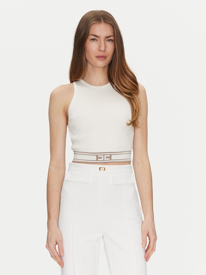 Elisabetta Franchi Elisabetta Franchi Top TK-39S-51E2 Weiß Slim Fit