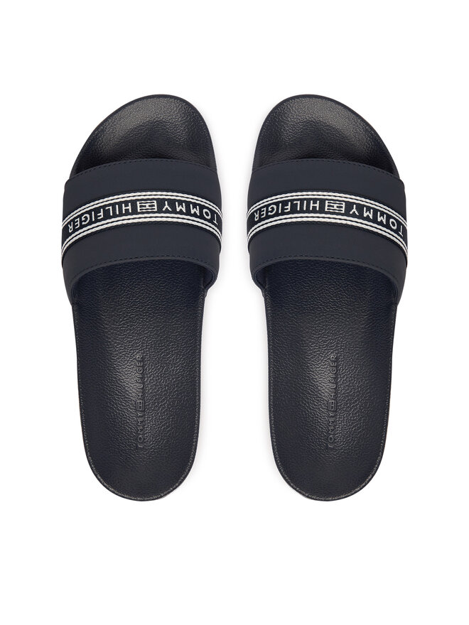 Tommy Hilfiger Pantoletten Tommy Hilfiger Logo Tape Webbing FW0FW09359 Dunkelblau