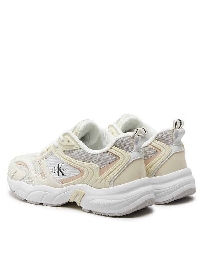 Calvin Klein Jeans Tenisice Calvin Klein Jeans Retro Tennis Low Lace Mh Ml Met YW0YW01373 Bijela