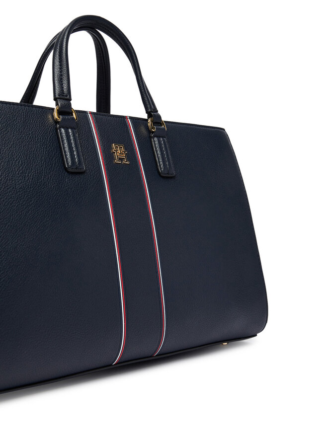 Tommy Hilfiger Handtasche Tommy Hilfiger Th Daily Satchel Corp AW0AW18644 Dunkelblau