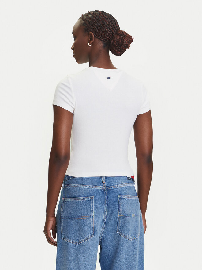 Tommy Jeans Tommy Jeans Póló DW0DW21421 Ekru Slim Fit