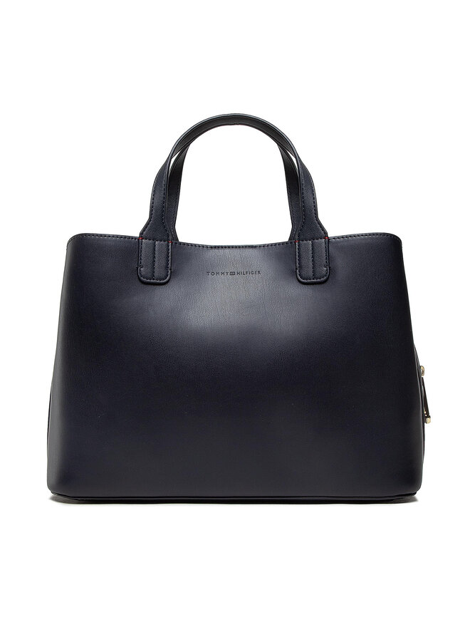 Tommy Hilfiger Handtasche Tommy Hilfiger Iconic Tommy Satchel AW0AW13390 Dunkelblau