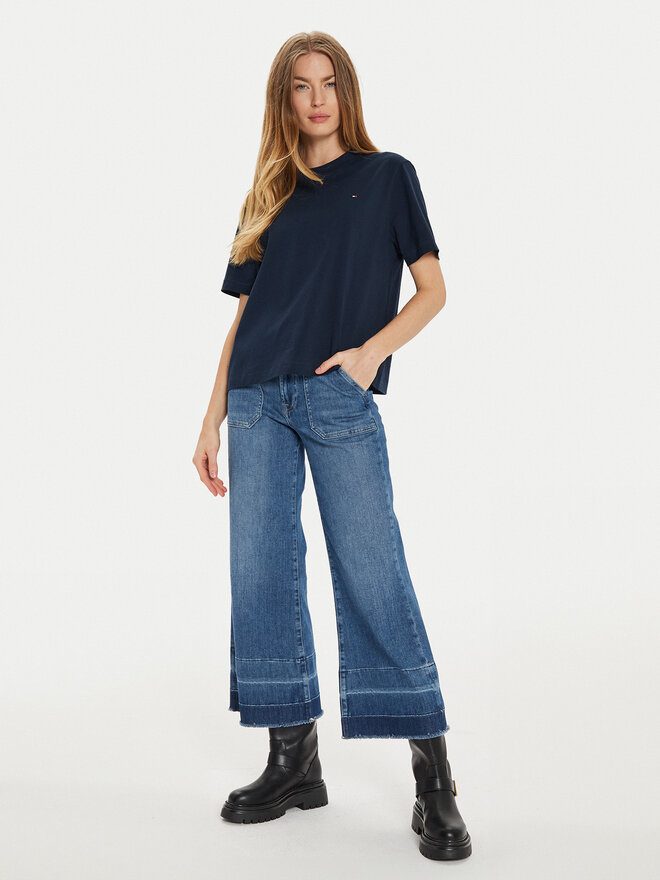 Tommy Hilfiger Tommy Hilfiger Marškinėliai Modern Flag WW0WW43597 Tamsiai mėlyna Relaxed Fit