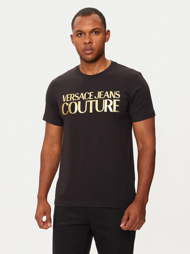Versace Jeans Couture Versace Jeans Couture T-shirt 77GAHT05 Crna Regular Fit