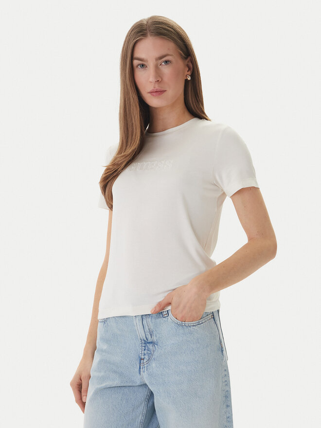 Guess Guess T-Shirt O6GI00 KBF92 Écru Regular Fit
