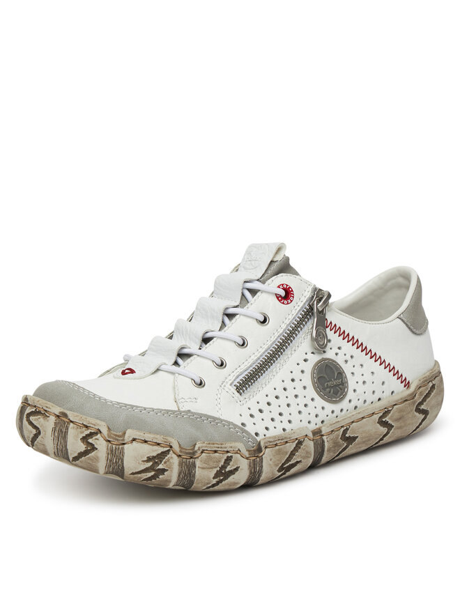 Rieker Sneakersy Rieker L0355-80 Biela