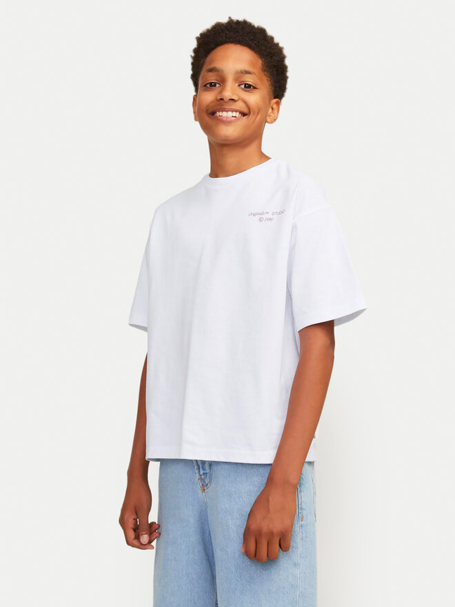Jack&Jones Junior Jack&Jones Junior Marškinėliai Noho Back Graphic 12263186 Balta Relaxed Fit