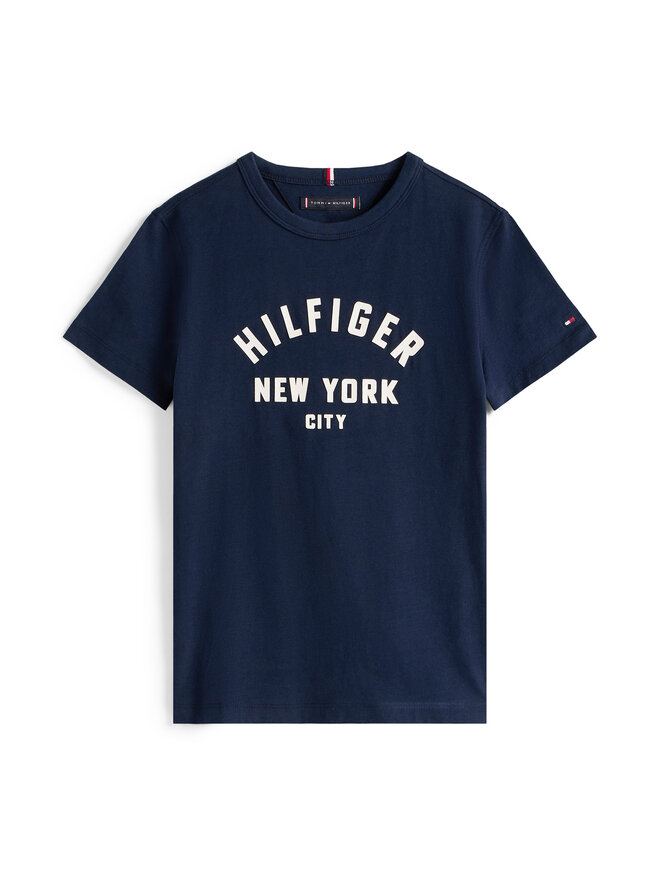 Tommy Hilfiger Tommy Hilfiger Marškinėliai Curved Graphic KB0KB09800 Tamsiai mėlyna Regular Fit
