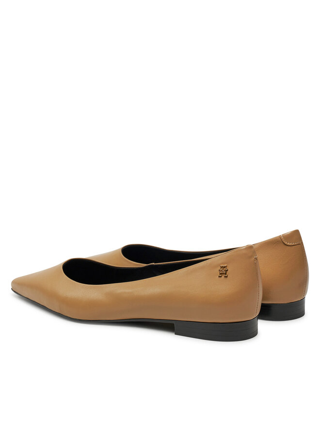 Tommy Hilfiger Μπαλαρίνες Tommy Hilfiger Th Pointy Ballerina FW0FW08291 Χακί