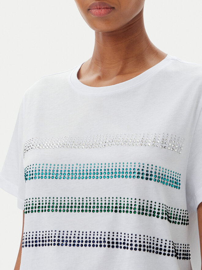 Marella Marella Camiseta Foglia 2515971042 Blanco Regular Fit